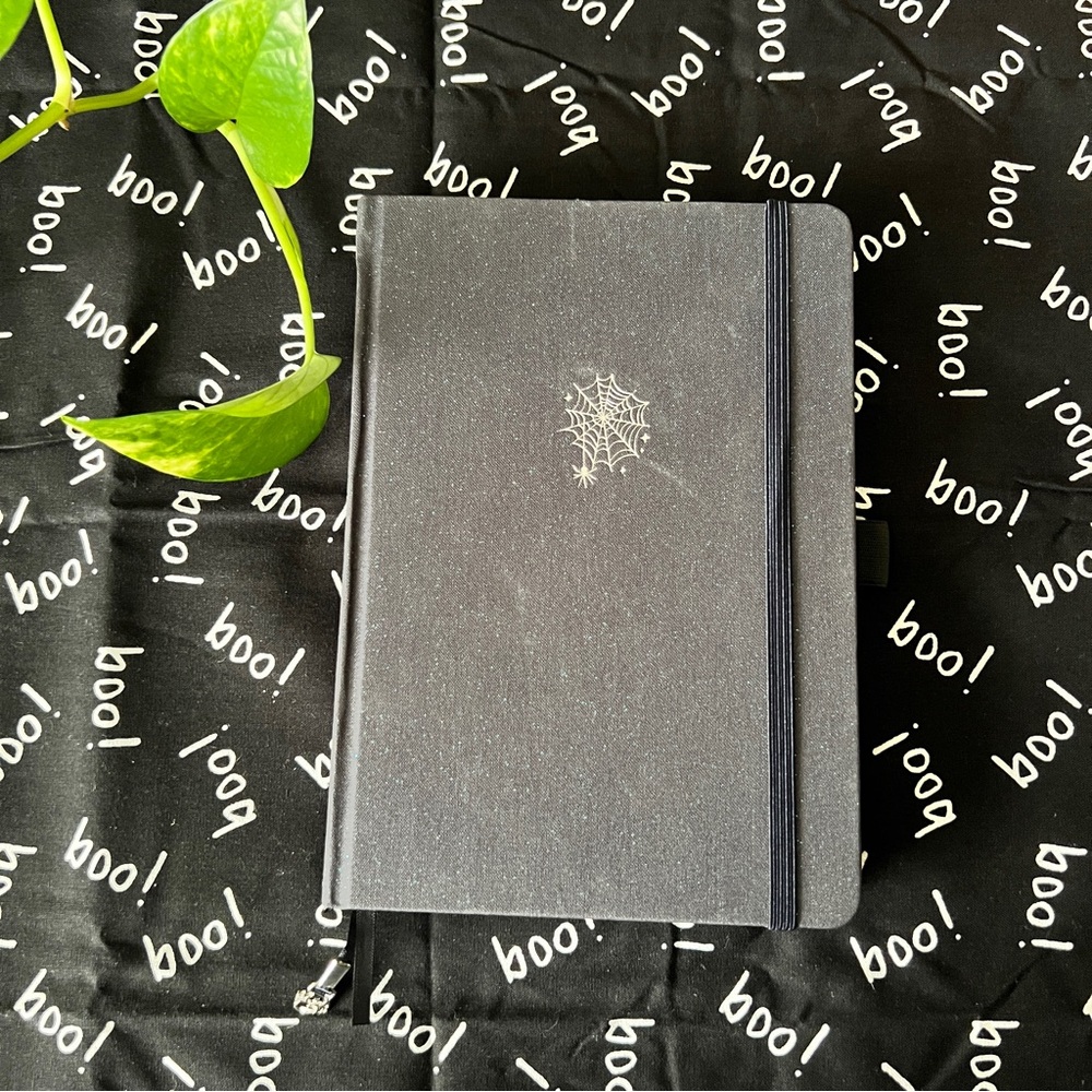 Black Archer & Olive A5 Notebook with Spider Web Design- Halloween Art Journal